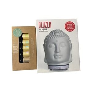 New in Box White Buddha Bluzen Diffuser and Essential Oil Set